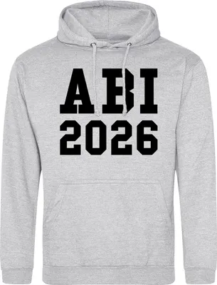 Produktbild von Huuraa Uni Hoodie ABI 2026 Abitur XL Heather Grey Vegan Sweatshirt Geschenkidee