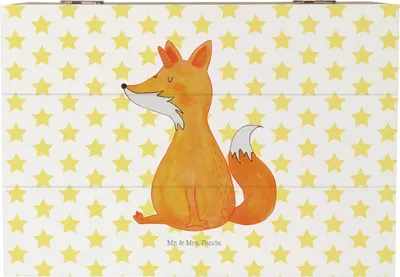 Produktbild von Mr. & Mrs. Panda Kiste Einhorn Fuchs 22 x 15 cm - Weiß - Geschenk, Fuchshörnchen, Holzkiste mit Deckel, Einhörner, Unicorn, Füchse, Unicorns, fotobox, Box, Schatulle