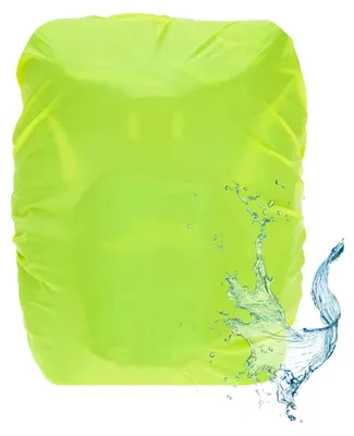 Produktbild von Regenschutz Rucksack Schulranzen universal 30 Liter Überzug Schutzhülle Regenhülle raincover Premium Seamless nahtlos mit Tasche und Karabiner 12970 Lime Neon Gelb