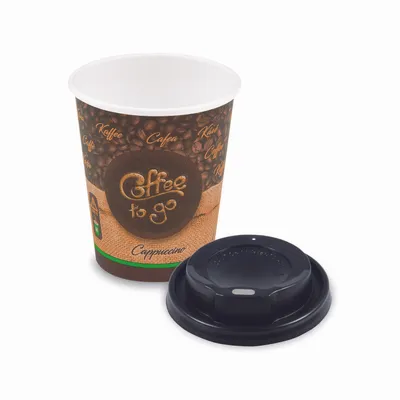 Produktbild von 500x Kaffeebecher M 'Coffee To Go' Cappuccino mit Trinkdeckel 250ml 280ml