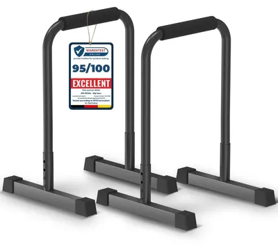 Image de Barres de dips - Réglables 80-90 cm - 3 hauteurs - Noir