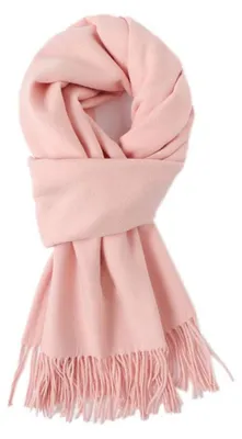 Produktbild von Damen Schal 200x68cm mit Quasten Fransenschal Pashmina Stola Halstuch Rosa kuschelweich