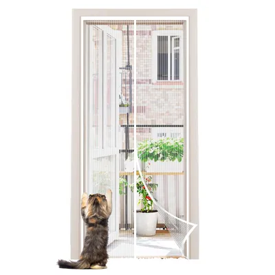 Produktbild von Sekey Fliegengitter Tür Magnet Balkontür, Insektenschutz tür 95x210 cm, Katzensicher, Langlebig, Geruchsfrei und Ungiftig, Weiß