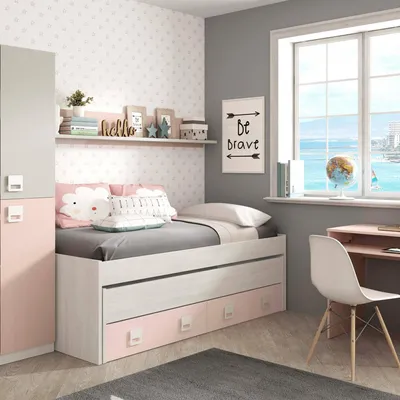 Produktbild von Kinderbett Weiß mit ausziehbarem Bett 199x96 cm und einziehbaren Rädern