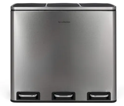 Mülltrennungseimer Edelstahl 54 L 3 Fächer Soft-Close Pedal