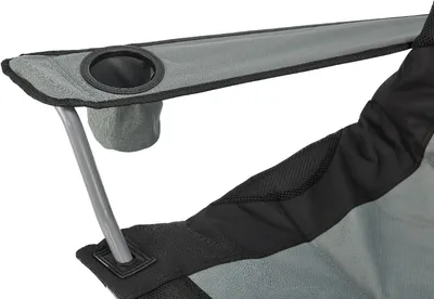 Produktbild von Juskys Campingstuhl Lido mit Getränkehalter & Tasche - Camping Klappstuhl gepolstert - Faltstuhl Angelstuhl Strandstuhl Chair - Stuhl Grau