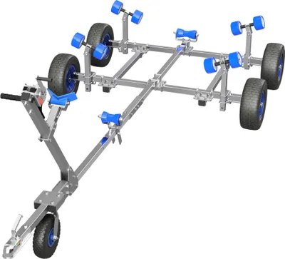 Immagine prodotto di Carrello per il lancio delle barche rimorchio a mano il trailer del porto rimorchio de barca carrello per barca SUPROD XTR-L360R-W1-TR, Ø 420 mm