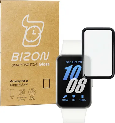 Produktbild von Szkło hybrydowe Bizon Glass Watch Edge Hybrid dla Galaxy Fit 3, czarne
