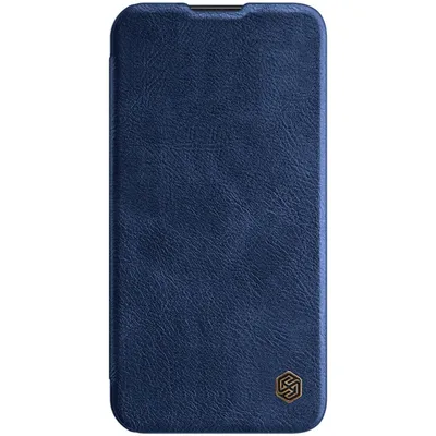 Zdjęcie produktu dla Nillkin Qin Leather Pro Case Etui Iphone 14 Plus Osłona Na Aparat Kabura Pokrowiec Obudowa Z Klapką Niebieski