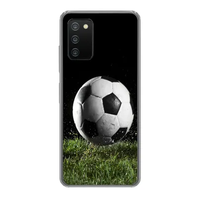 Produktbild von MuchoWow® Handyhülle Schutzhülle Hülle für Samsung Galaxy A03s Fußball auf der Wiese Silikon Softcase Handy Hülle - Schutz