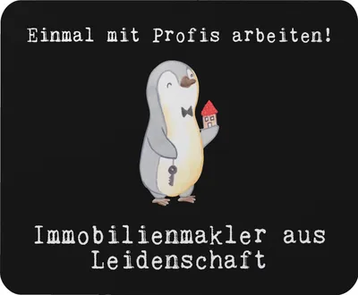 Produktbild von Mr. & Mrs. Panda Mauspad Immobilienmakler Leidenschaft - Schwarz - Geschenk, Ausbildung, laptop mousepad, Immobilienbüro, Spruch, computer, Mouse Pad