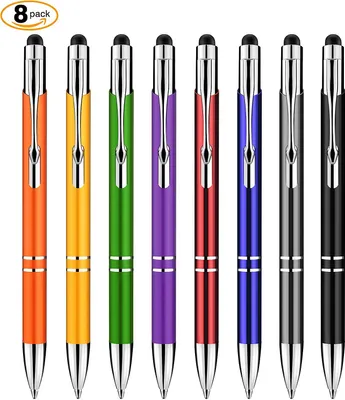 Obrázek produktu pro Stylus pero, 8 kusů 2 v 1 univerzální kapacitní stylusy pro dotykové obrazovky zařízení, vysoce citlivé pero pro Apple iPad iPhone tablety Kindle Samsung Galaxy, biros (8x různobarevné)