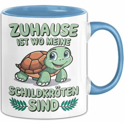 Produktbild von Schildkröte Tierliebhaber Tasse Geschenk Lustige Geschenkidee Spruch Zuhause Ist Wo Meine Schildkröten Sind (Blau)