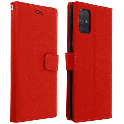 Produktbild von Samsung Galaxy A51 Flip-Cover mit Kartenfächern & Standfunktion – Rot