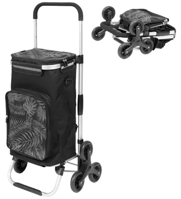 Productafbeelding van Eluno OKEL boodschappenwagen, traplift met geïsoleerd compartiment, opvouwbaar, zwart
