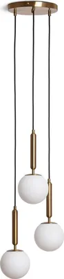 Produktbild von Pendelleuchte Metall und Glas Tri Oto Gold
