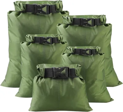 Image de Ensemble de sacs étanches, 5 pièces, imperméables, de 1,5L à 6L, pour activités de plein air