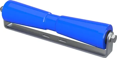 Image de Rouleau de quille en polyuréthane avec support aide à la mise à l'eau des remorques de bateaux galvanisé SUPROD, 400 mm, bleu