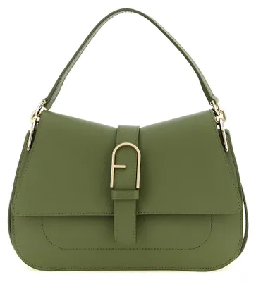 Produktbild von Furla Flow M Klappentasche Kalbsleder Salbeigrün Arch Logo