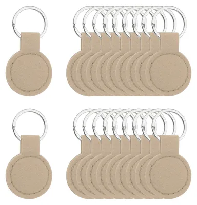 Filz-Schlüsselanhänger 20er-Set, Hellbraun, 54x40 mm, DIY