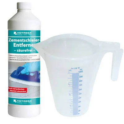 Produktbild von HOTREGA Zementschleier Entferner säurefrei 1 Liter Konzentrat + Messbecher 1L