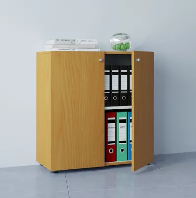 Produktbild von VCM Büroschrank mit 2 Fächern | moderner Aktenschrank mit Drehtüren | Maße ca. B. 70 x H. 74 x T. 40 cm - Lona 2-Fach