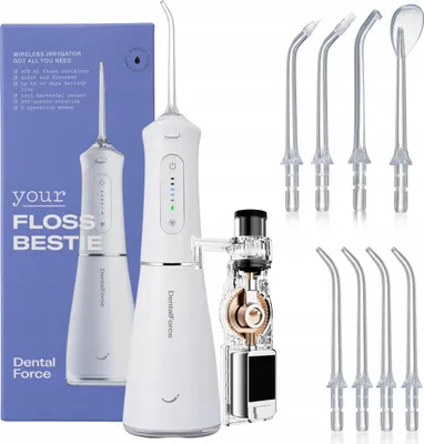 Zdjęcie produktu dla Irrgator dentystyczny Bestie, pojemność 400 ml, ciśnienie 9,66 bar, 5 trybów, 8 końcówek, zestaw DentalForce na 40 dni