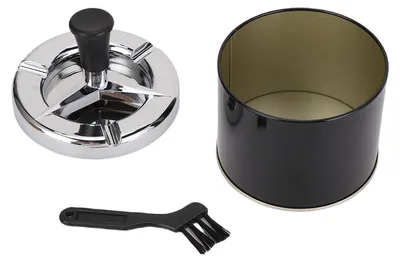 Image de Mini poubelle de table avec couvercle, poubelle ronde pour la cuisine et la voiture, acier inoxydable, noir