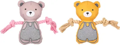 Image de Jouet pour chiens Flamingo pour chiots Britty Ours avec corde