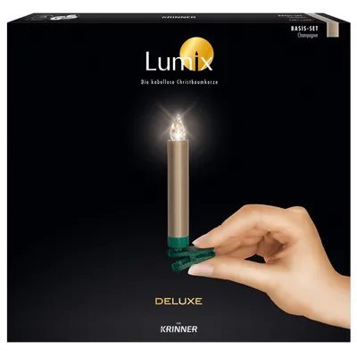 Produktbild von Krinner Lumix Deluxe Basis Set Champagner Funk-LED-Christbaumbeleuchtung