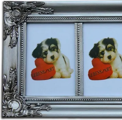 Produktbild von Multi-Fotorahmen BEATRICE / Barock Bilderrahmen Silber für 5 Fotos á 15x10cm