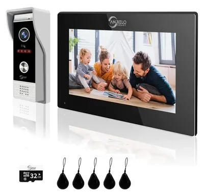 Imagen del producto de Timbre con video 1080P con pantalla táctil de 7 pulgadas, detección de movimiento PIR e impermeabilidad IP65