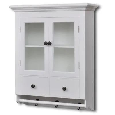 Immagine prodotto di Pensile da cucina con anta in vetro legno bianco