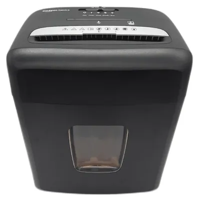 Zdjęcie produktu dla Amazon Basics Niszczarka mikrocięcia 8 arkuszy papieru CD Karty kredytowe Ochrona danych