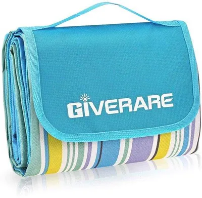 Productafbeelding van GIVERARE Picknick stranddeken, XL zandvrije waterdichte outdoor campingdeken, sneldrogende Oxford-familiemat