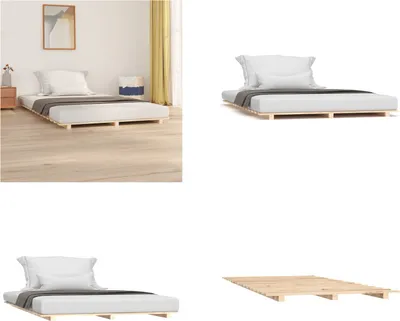 Produktbild von vidaXL Massivholzbett 140x190 cm Kiefer - Bettrahmen - Bettgestell - Bett - Schlafzimmerbett