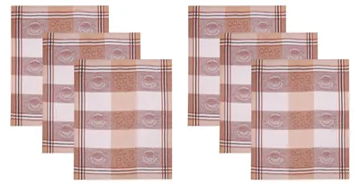 Produktbild von Betz 6 Stück Halbleinen Geschirrtücher 50x70 cm HUNGARY Motiv: KAFFEE Farbe: braun