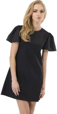 Produktbild von Damen Minikleid Trapez-Kleid Tunika Top; Schwarz/S/36