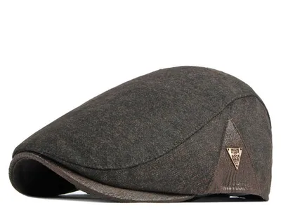 Productafbeelding van Heren pet, verstelbaar, model newsboy, geschikt voor herfst en winter, kleur: koffie, maat: M-L