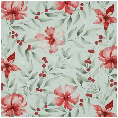 0,5m bedruckter Canvas-Stoff Baumwollstoff Meterware Oeko-Tex zertifiziert, Motivwahl Blüten mint