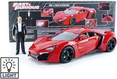 Produktbild von Fast & Furious Lykan Hypersport (+ Dom-Figur + Beleuchtung) – Maßstab 1:18 – Jada Toys