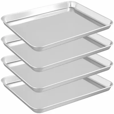 Productafbeelding van Set van 4 Roestvrijstalen Bakplaten 31,5 x 24,5 cm