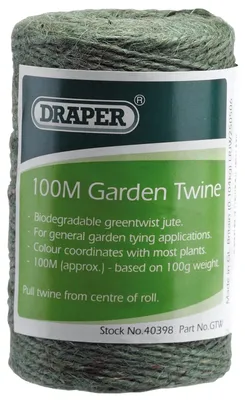 Produktbild von 100 Meter Gartenseil | Robustes Gartenseil | Jute-Seil für Kletterpflanzen - Grün | 40398