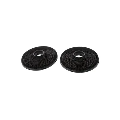 Two black circular filters are shown against a white background.