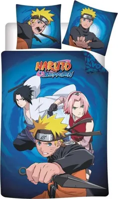 Produktbild von Anime Naruto Shippuden Flanell Kinder Bettwäsche Set 135-140x200 65x65 Baumwolle