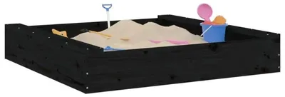 Produktbild von Kinder Sandkasten - Sandkasten mit Sitzbänken - Quadratisch - Kiefer Massivholz - Für Garten & Terrasse - Armeegrün
