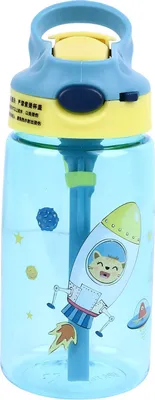 Produktbild von 480 ml hellblaue Kinder leckerer Wasserbecher tragbarer Stroh für die Schule für die Schule