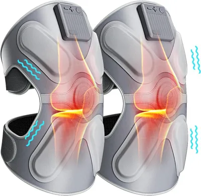 Image de Appareil chauffant pour le genou - Genouillère de massage - Soulage la fatigue musculaire - Technologie de chauffage rapide - 15 x 12 x 25 cm - Noir