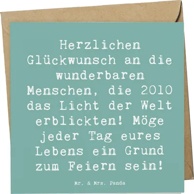 Produktbild von Mr. & Mrs. Panda Grußkarte Spruch 2010 Geburtstag - Meeresbrise - Geschenk, Happy Birthday, Geburtstagsgeschenk, faltkarte, Glückwunschkarte, Klappkarte, Humors, Alter