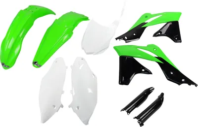 Produktbild von Ufo Kawasaki Kxf 250 2013-2016 Kakit221f-999a Fork Protectors & Plastikbausatz Weiß  Weiß One Size